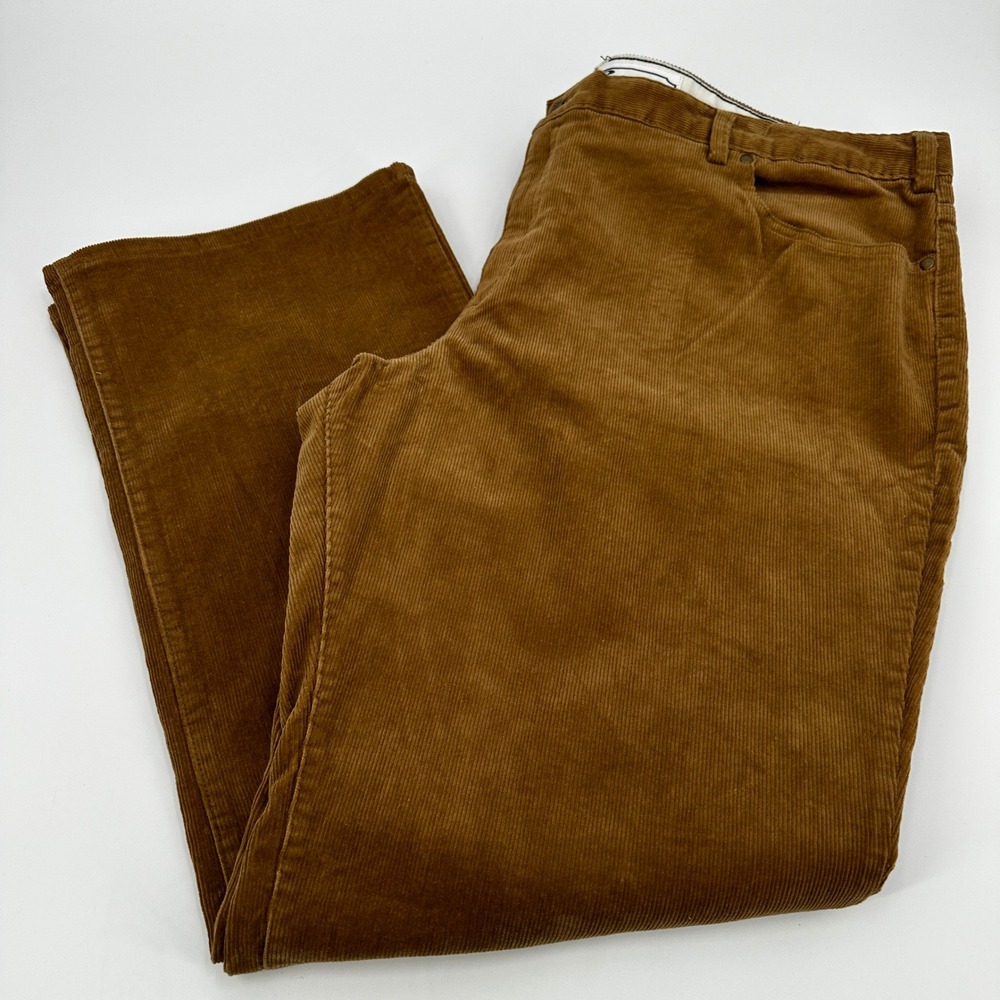 B.A.D. Body Active Design Brown Corduroy Straight Leg Pants Womens 24W Stretch‎